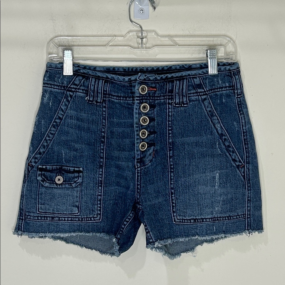 ANTHROPOLOGIE PILCRO The Wanderer Denim Button Front Shorts Size 26 - Picture 2 of 15